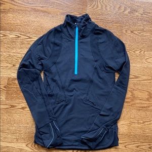 Ivivva Size 10 Quarter Zip Pullover Top Black